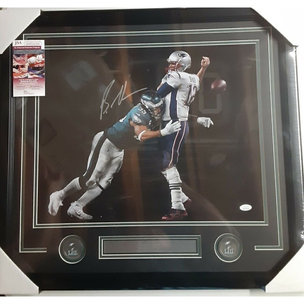 Brandon Graham Autograph Signed Eagles Super Bowl Strip Sack 16x20 Framed JSA